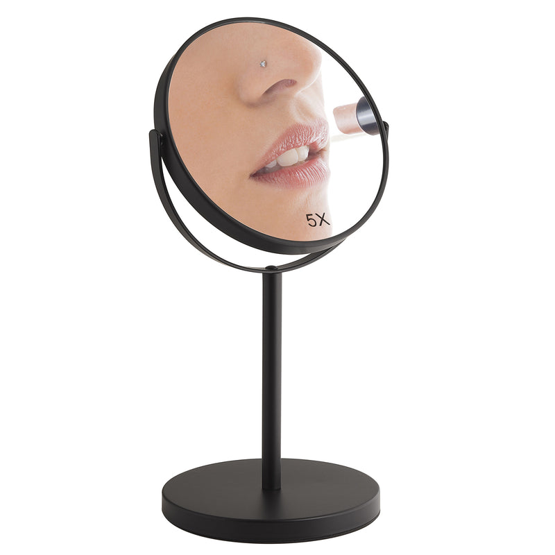 Specchio ingranditore bifacciale Anna di Gedy - Nero Matt by CeramicStore | Lo specialista del tuo bagno