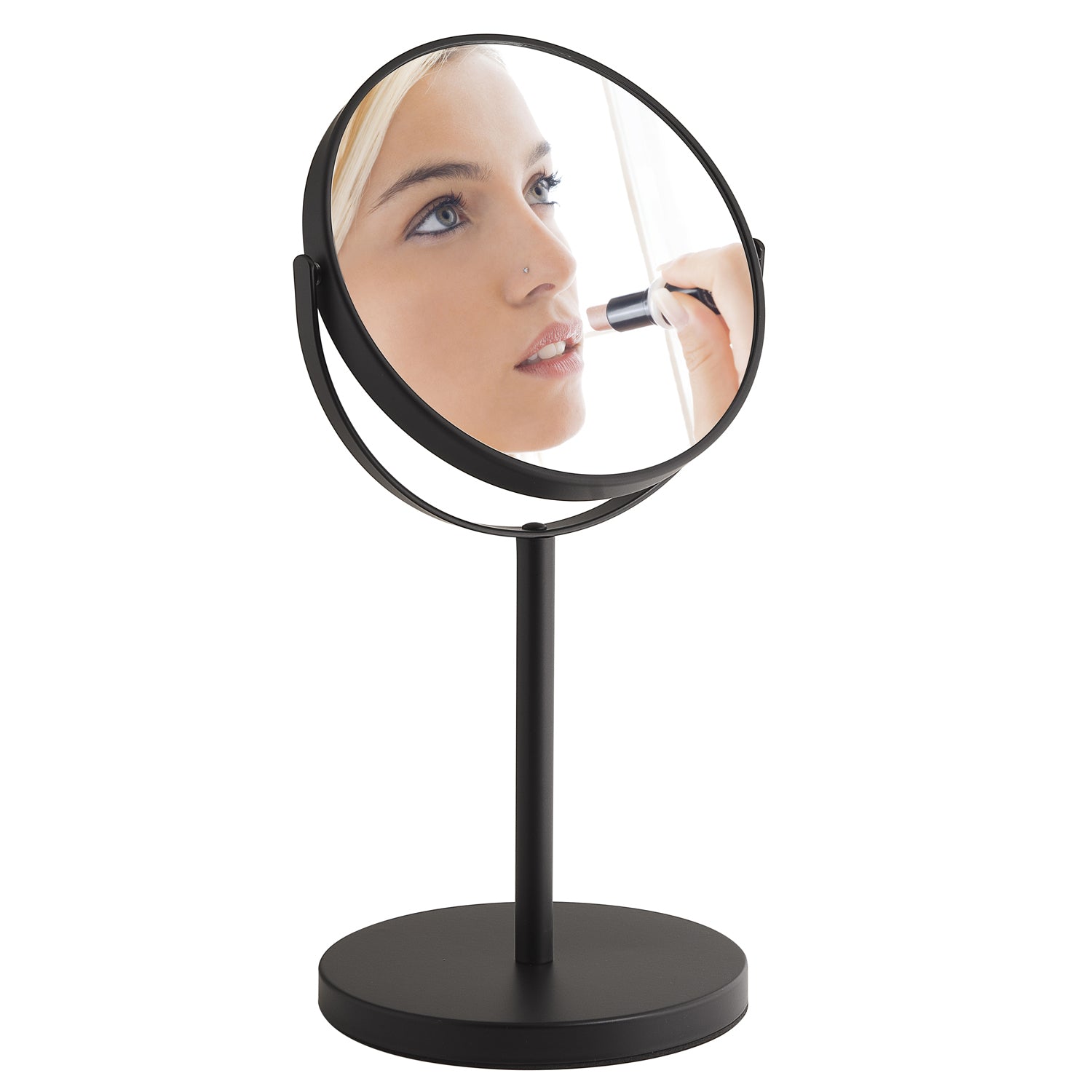 Specchio ingranditore bifacciale Anna di Gedy - Nero Matt by CeramicStore | Lo specialista del tuo bagno