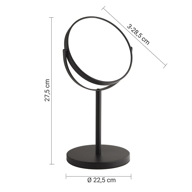 Specchio ingranditore bifacciale Anna di Gedy - Nero Matt by CeramicStore | Lo specialista del tuo bagno