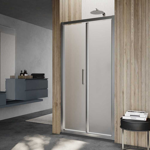 Porta doccia modello Minerva con apertura a soffietto da 90 cm in cristallo opaco 6 mm by CeramicStore | Lo specialista del tuo bagno