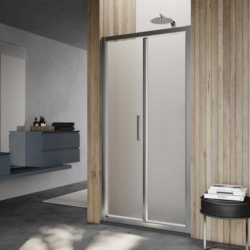 Porta doccia modello Minerva con apertura a soffietto da 70 cm in cristallo opaco 6 mm by CeramicStore | Lo specialista del tuo bagno
