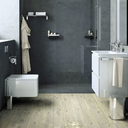 Porta scopino a terra in acciaio cromato della collezione 'Line' by Cosmic - cm 9,3x9,2x35,6 by CeramicStore | Lo specialista del tuo bagno