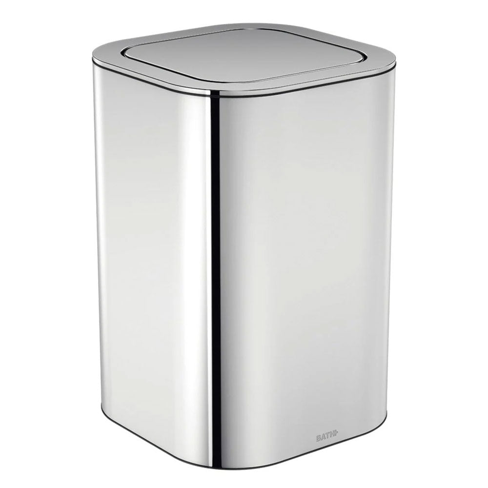 Cestino gettacarta da bagno in acciaio inox lucido della collezione 'Line' by Cosmic - cm 20,5x20,5x30 by CeramicStore | Lo specialista del tuo bagno
