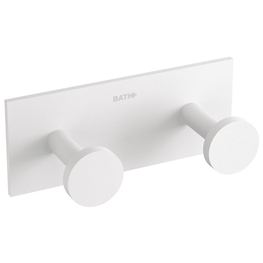 Appendino doppio da incollo in ottone verniciato della collezione 'Stick' by Cosmic - 11x4,4x4,5 cm - Bianco by CeramicStore | Lo specialista del tuo bagno