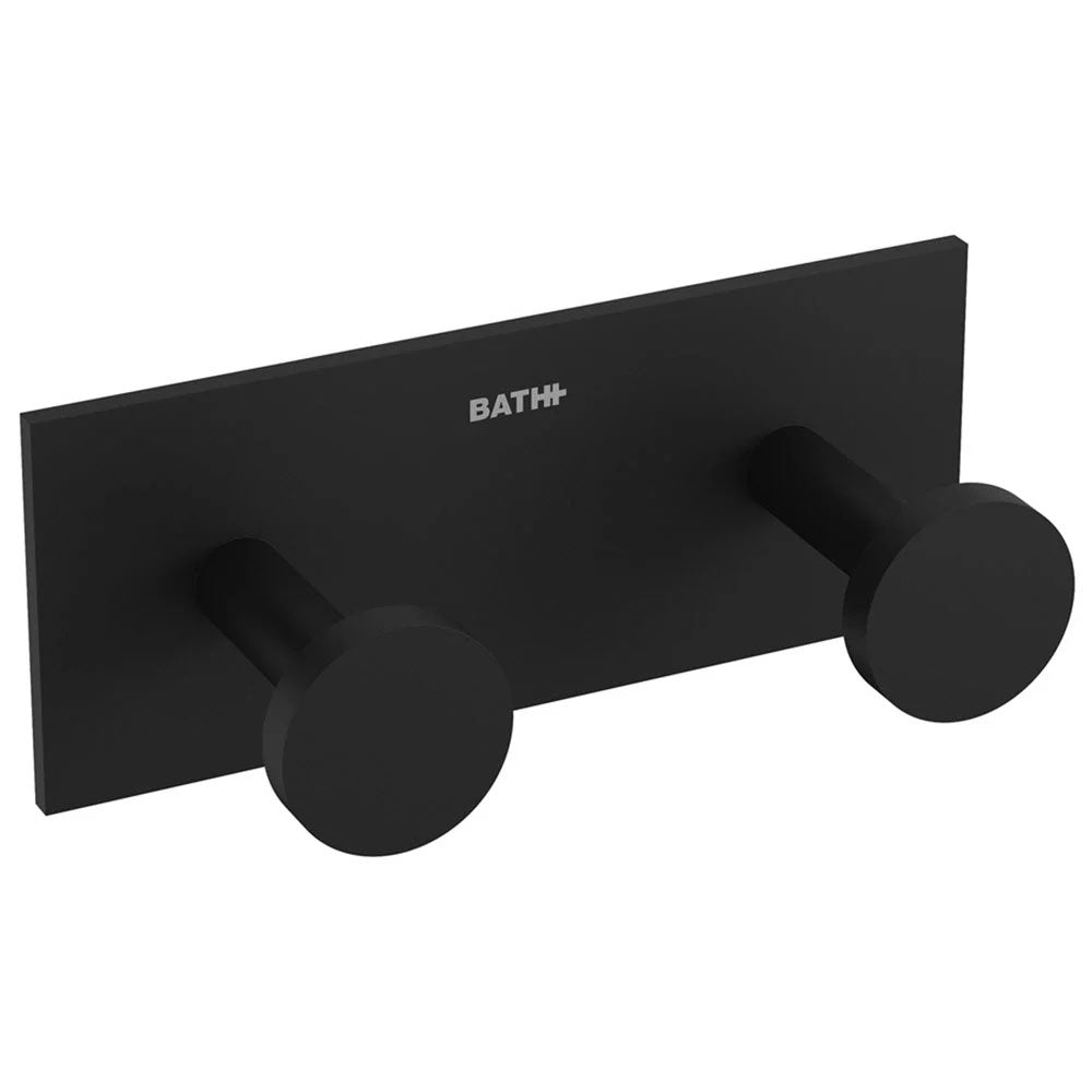 Appendino doppio da incollo in ottone verniciato della collezione 'Stick' by Cosmic - 11x4,4x4,5 cm - Nero by CeramicStore | Lo specialista del tuo bagno