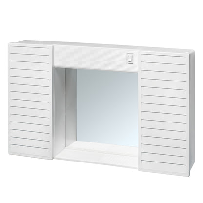 Specchio con due antine, mensola e luci cm 58x37x12 di CR by CeramicStore | Lo specialista del tuo bagno
