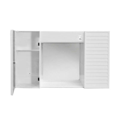 Specchio con due antine, mensola e luci cm 58x37x12 di CR by CeramicStore | Lo specialista del tuo bagno