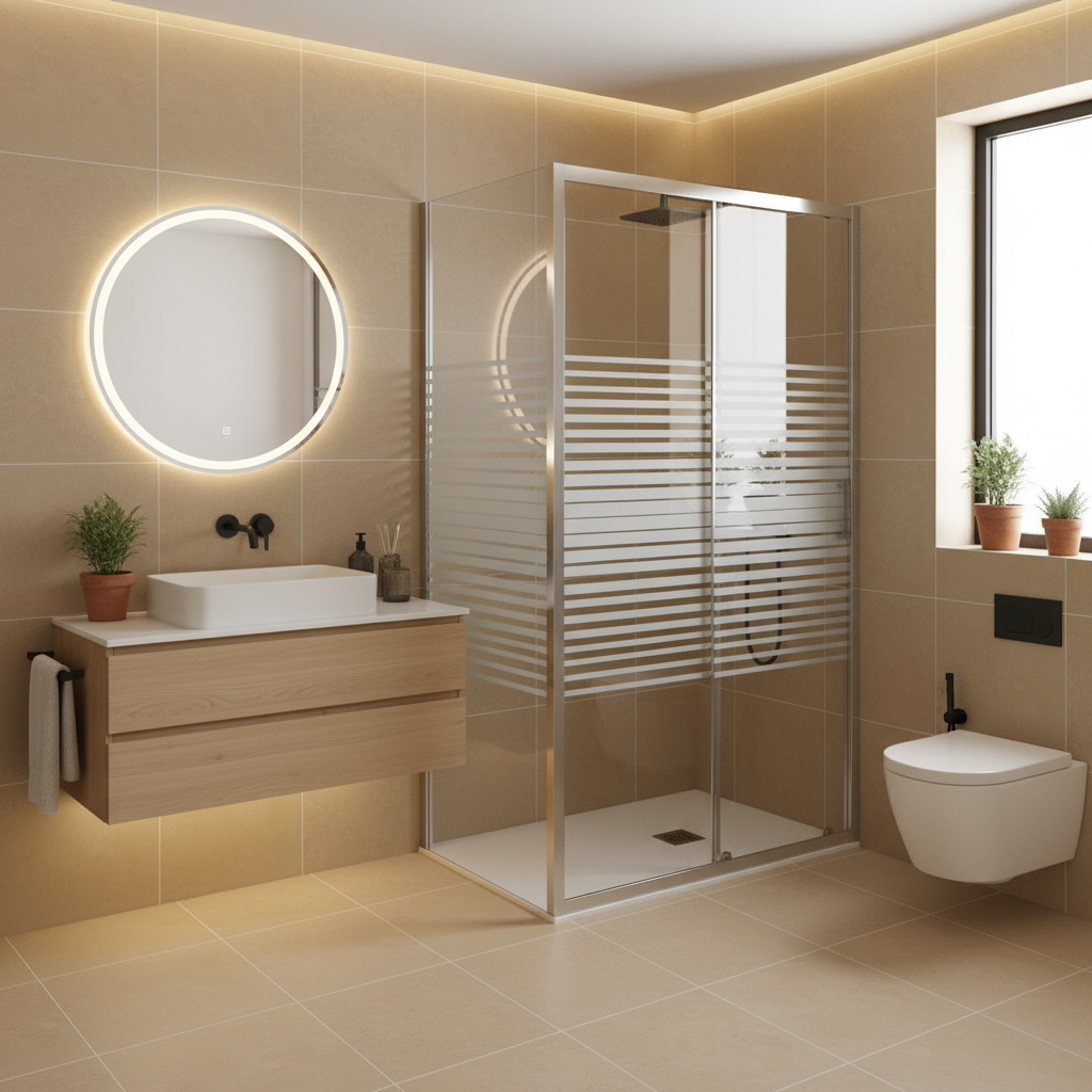 Shower enclosure DocciaGo Iconic 130x80 cm with sliding door and fixed wall in Smart Clean 6 mm anti-limescale glass