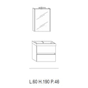 Mobile bagno sospeso Kora02 cm 60x190x46 rovere nabucco by CeramicStore | Lo specialista del tuo bagno