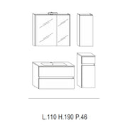 Mobile bagno sospeso modello Kora03 cm 110x190x46 - Olmo rosseau by CeramicStore | Lo specialista del tuo bagno