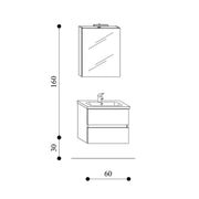 Mobile bagno sospeso Kora02 cm 60x190x46 rovere nabucco by CeramicStore | Lo specialista del tuo bagno