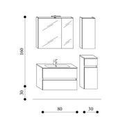 Mobile bagno sospeso modello Kora03 cm 110x190x46 - Olmo rosseau by CeramicStore | Lo specialista del tuo bagno
