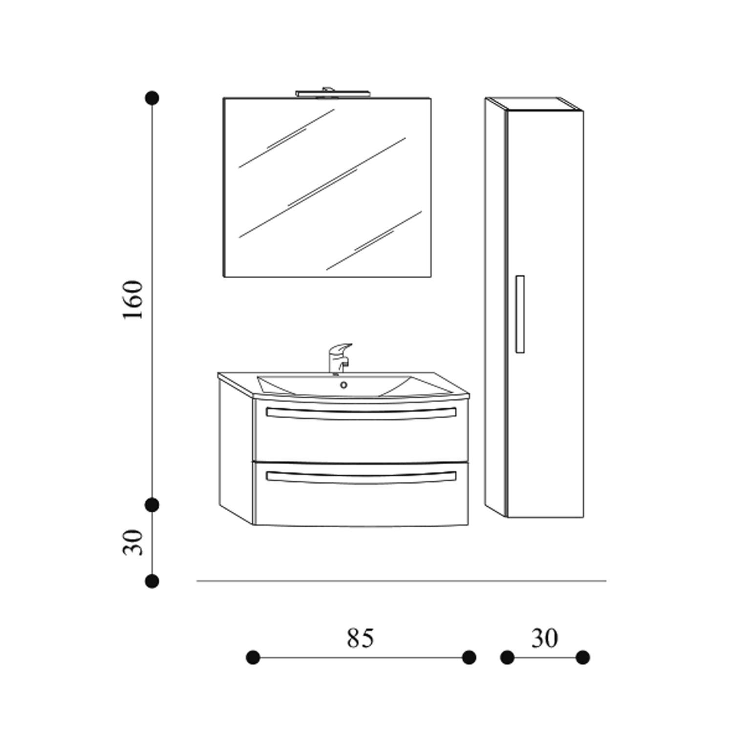 Mobile bagno sospeso modello Oscar01 cm 115x190x46 rovere nabucco by CeramicStore | Lo specialista del tuo bagno