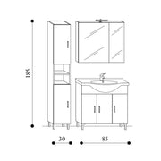 Mobile bagno a terra da 115 cm modello Pisa03 finitura rovere scuro by CeramicStore | Lo specialista del tuo bagno