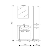 Mobile bagno a terra modello Rimini02 cm 95x195x47 laccato lucido bianco by CeramicStore | Lo specialista del tuo bagno