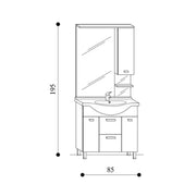 Mobile bagno a terra modello Rimini07 cm 85x195x48 laccato lucido bianco by CeramicStore | Lo specialista del tuo bagno