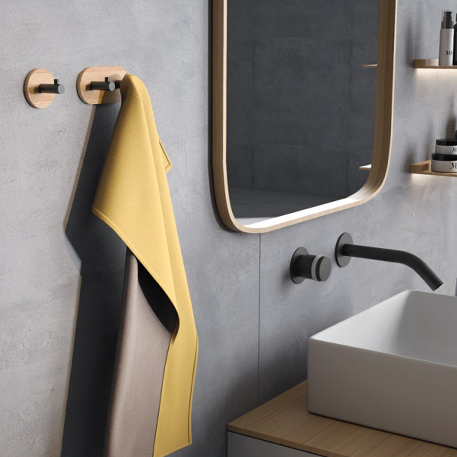 Appendiabiti singolo modello Juncos tondo in bambà¹ e metallo by CeramicStore | Lo specialista del tuo bagno