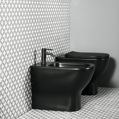 Bidet filoparete Ideal Standard modello Tesi 36x55 cm nero seta