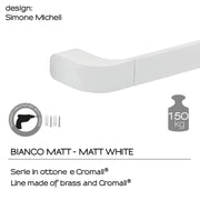 Portasalviette 25 cm in Ottone e Cromall Outline di Gedy - Bianco Matt by CeramicStore | Lo specialista del tuo bagno