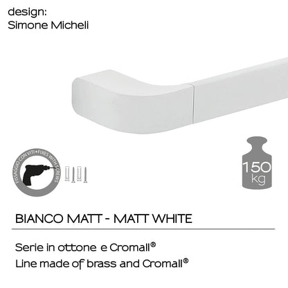 Portasalviette 25 cm in Ottone e Cromall Outline di Gedy - Bianco Matt by CeramicStore | Lo specialista del tuo bagno