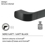 Portasalviette 35 cm in Ottone e Cromall Outline di Gedy - Nero Matt by CeramicStore | Lo specialista del tuo bagno
