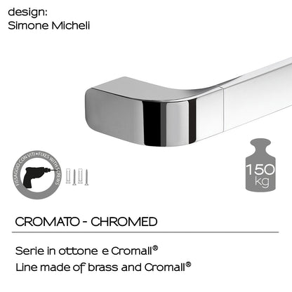 Portasalviette 55 cm in Ottone e Cromall Outline di Gedy - Cromato by CeramicStore | Lo specialista del tuo bagno