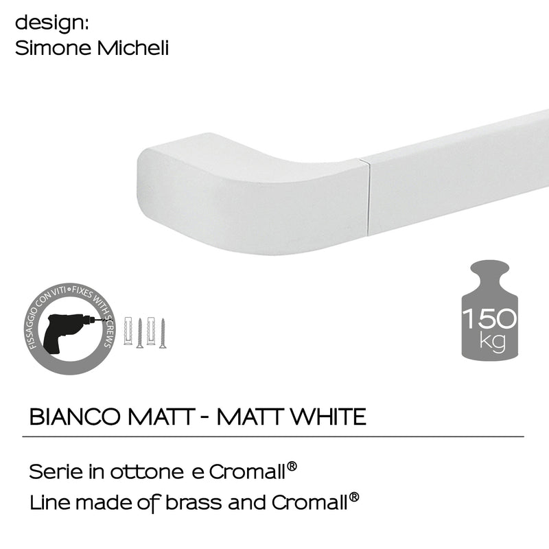 Portasalviette 55 cm in Ottone e Cromall Outline di Gedy - Bianco Matt by CeramicStore | Lo specialista del tuo bagno