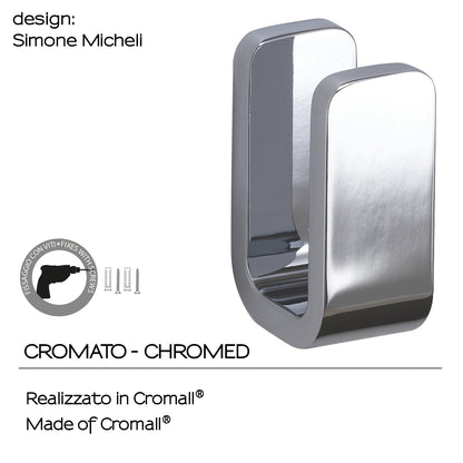 Appendiabiti in Ottone, Acciaio Inox e Cromall Outline di Gedy - Cromato by CeramicStore | Lo specialista del tuo bagno