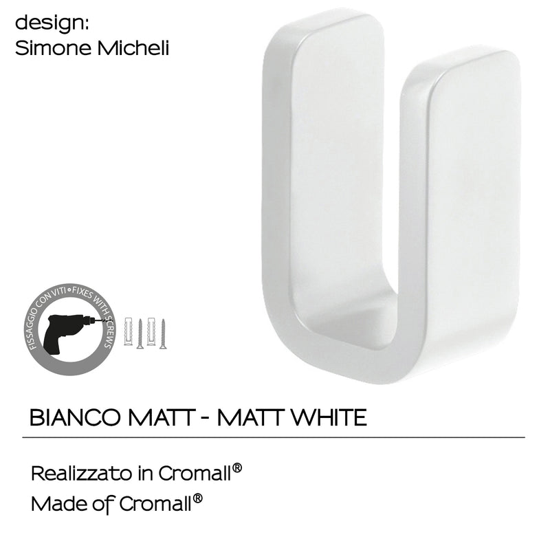 Appendiabiti in Ottone, Acciaio Inox e Cromall Outline di Gedy - Bianco Matt by CeramicStore | Lo specialista del tuo bagno