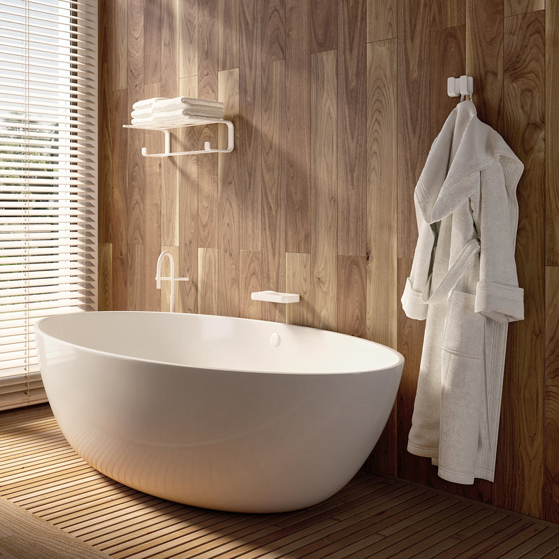 Appendiabiti doppio in Ottone, Acciaio Inox e Cromall Outline di Gedy - Bianco Matt by CeramicStore | Lo specialista del tuo bagno