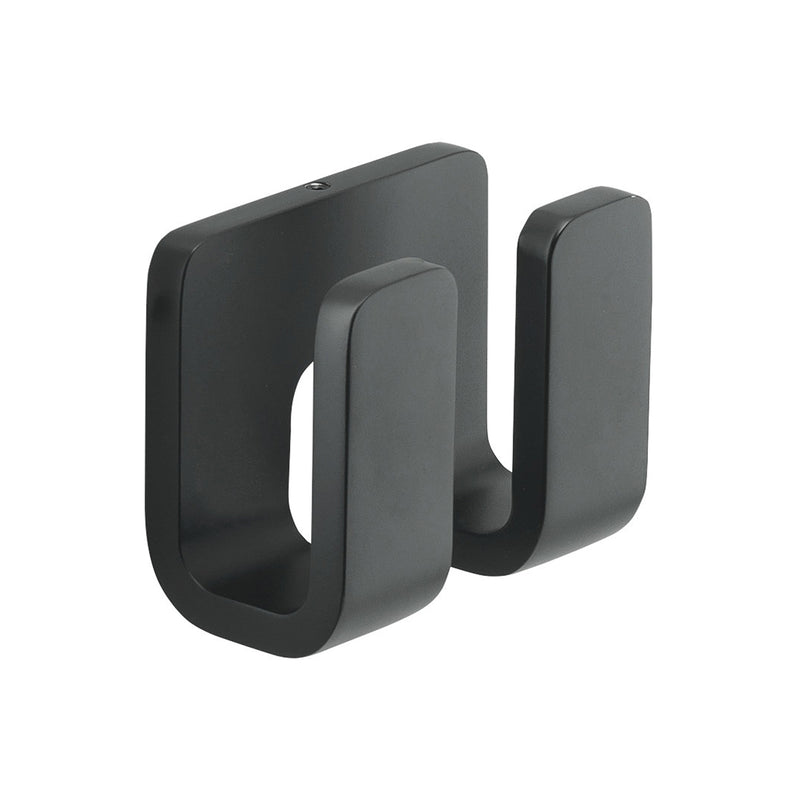 Appendiabiti doppio in Ottone, Acciaio Inox e Cromall Outline di Gedy - Nero Matt by CeramicStore | Lo specialista del tuo bagno