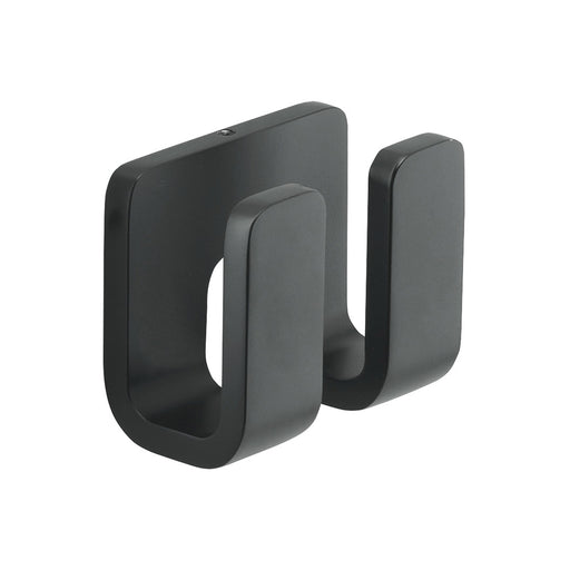 Appendiabiti doppio in Ottone, Acciaio Inox e Cromall Outline di Gedy - Nero Matt by CeramicStore | Lo specialista del tuo bagno