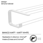 Mensola porta asciugamani in Ottone, Acciaio Inox e Cromall Outline di Gedy - Bianco Matt by CeramicStore | Lo specialista del tuo bagno