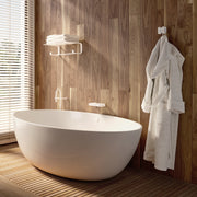 Mensola porta asciugamani in Ottone, Acciaio Inox e Cromall Outline di Gedy - Bianco Matt by CeramicStore | Lo specialista del tuo bagno