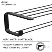 Mensola porta asciugamani in Ottone, Acciaio Inox e Cromall Outline di Gedy - Nero Matt by CeramicStore | Lo specialista del tuo bagno