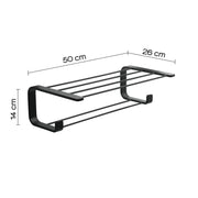 Mensola porta asciugamani in Ottone, Acciaio Inox e Cromall Outline di Gedy - Nero Matt by CeramicStore | Lo specialista del tuo bagno