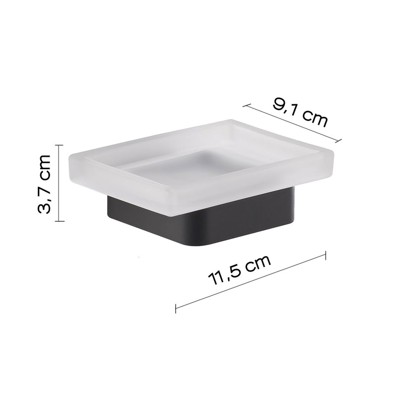 Portasapone in Ottone e Cromall Gedy serie Samoa - Nero Matt by CeramicStore | Lo specialista del tuo bagno