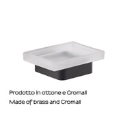 Portasapone in Ottone e Cromall Gedy serie Samoa - Nero Matt by CeramicStore | Lo specialista del tuo bagno