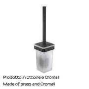 Scopino con ciuffo in setole in Ottone e Cromall Gedy serie Samoa - Nero Matt by CeramicStore | Lo specialista del tuo bagno