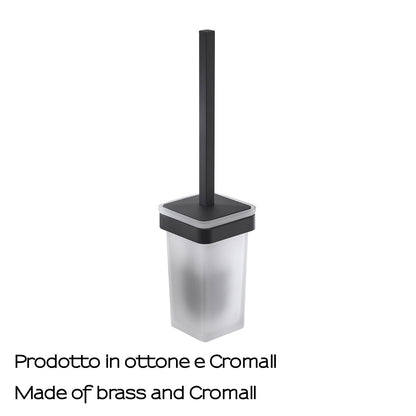 Scopino con ciuffo in setole in Ottone e Cromall Gedy serie Samoa - Nero Matt by CeramicStore | Lo specialista del tuo bagno