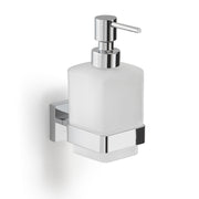 Dosasapone a muro Gedy modello Elba con contenitore in vetro satinato - Cromato by CeramicStore | Lo specialista del tuo bagno