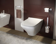 Portascopino WC a muro Gedy modello Elba con contenitore in vetro satinato - Cromato by CeramicStore | Lo specialista del tuo bagno