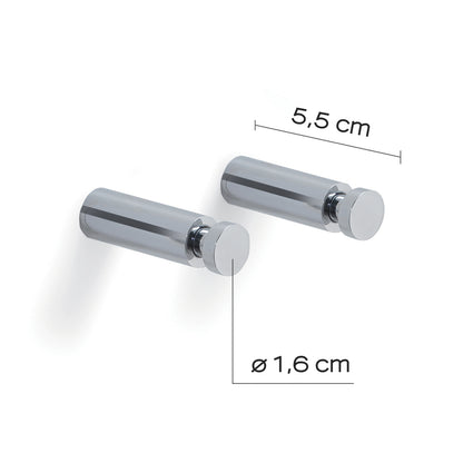 Appendiabiti 2 pezzi lunghi tondi in ottone modello Cordelia di Gedy - Cromato by CeramicStore | Lo specialista del tuo bagno