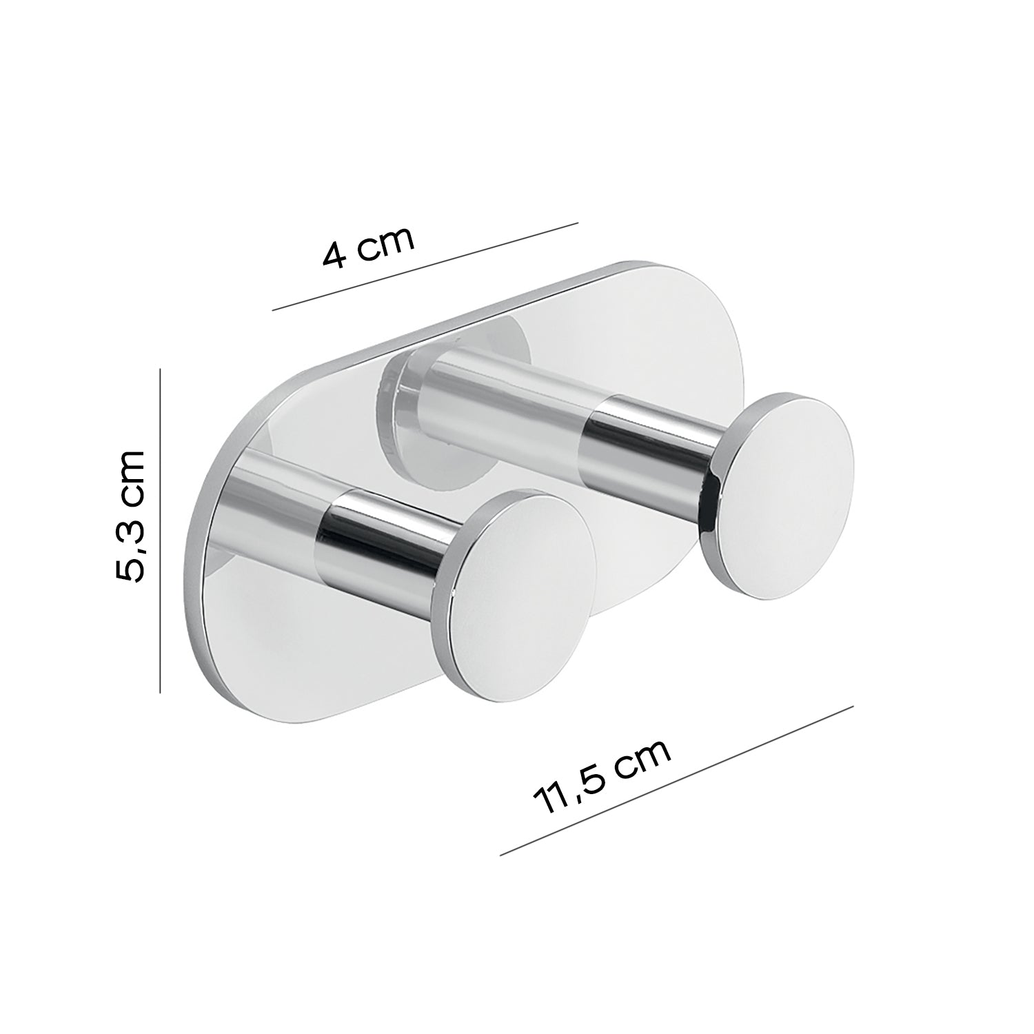 Appendiabiti doppio di Gedy modello Ustica in Alluminio - Cromato by CeramicStore | Lo specialista del tuo bagno