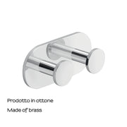 Appendiabiti doppio di Gedy modello Ustica in Alluminio - Cromato by CeramicStore | Lo specialista del tuo bagno