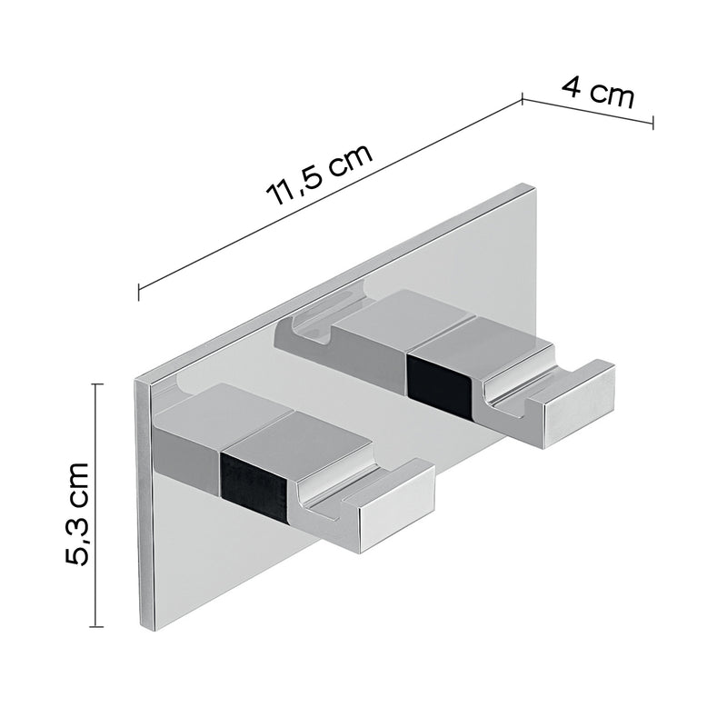 Appendiabiti doppio in Alluminio modello Malta di Gedy - Cromato by CeramicStore | Lo specialista del tuo bagno