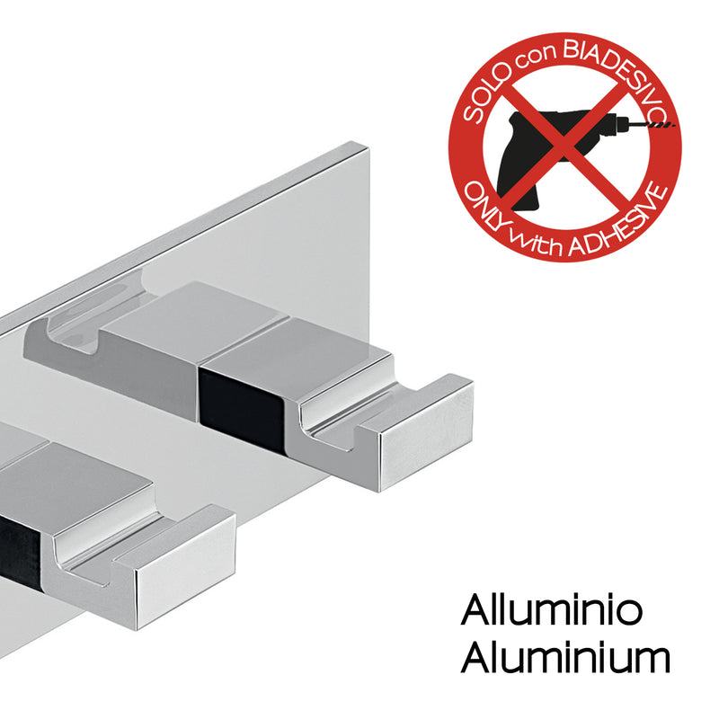 Appendiabiti doppio in Alluminio modello Malta di Gedy - Cromato by CeramicStore | Lo specialista del tuo bagno