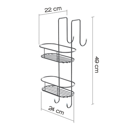 Portaoggetti doccia ovale appendibile a 2 ripiani di Gedy modello Tito - Cromato by CeramicStore | Lo specialista del tuo bagno