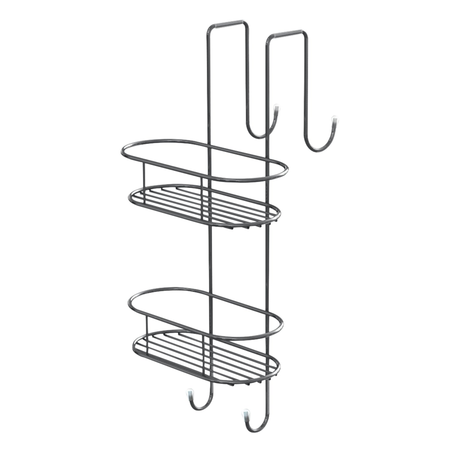 Portaoggetti doccia ovale appendibile a 2 ripiani di Gedy modello Tito - Cromato by CeramicStore | Lo specialista del tuo bagno