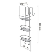 Portaoggetti doccia ovale appendibile a 3 ripiani di Gedy modello Tito - Cromato by CeramicStore | Lo specialista del tuo bagno